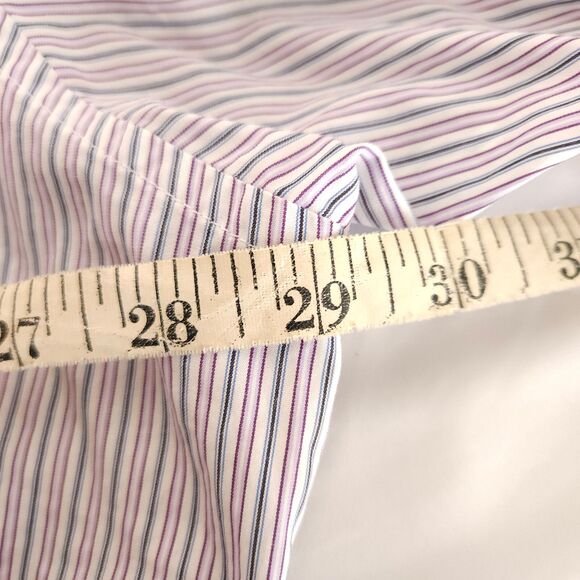 Robert Talbott Estate Mens 18.5 36/37T Purple Striped Button Down Dress Shirt - Picture 4 of 7